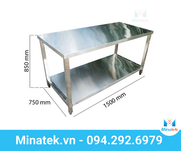 BÀN INOX 2 TẦNG MẶT PHẲNG